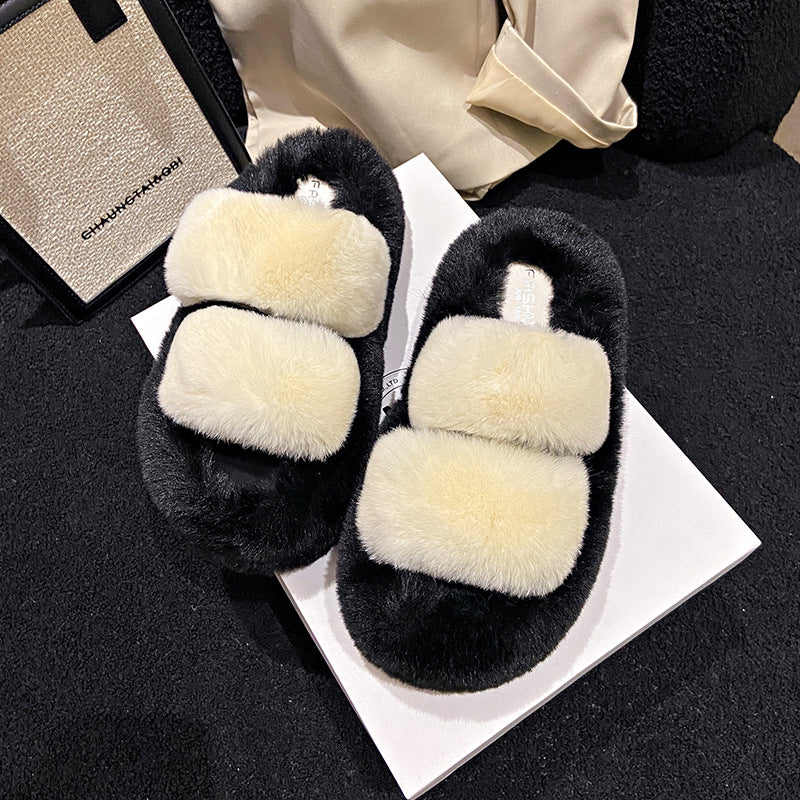Women's Thick-Soled Furry Slippers