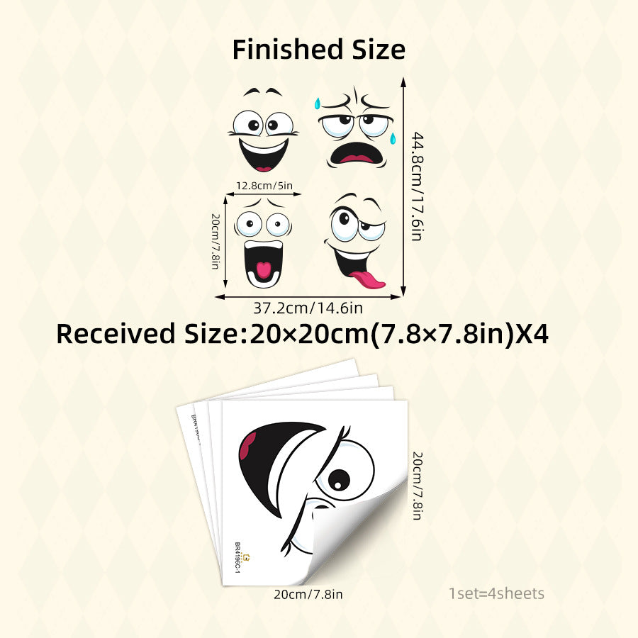 # Funny Smiley Face Toilet and Trash Can Decorative Stickers