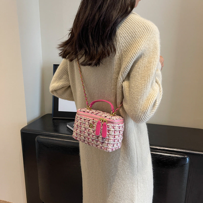 **Chanel-Style Wool Chain Bag**