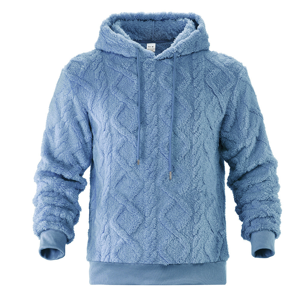 Hot-Selling Fleece-Lined Hooded Sweatshirt, Loose Fit, Heavyweight Men's Wear