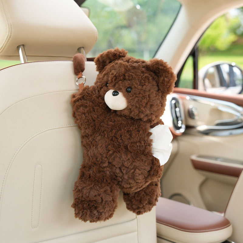**Cartoon Plush Car Tissue Box**