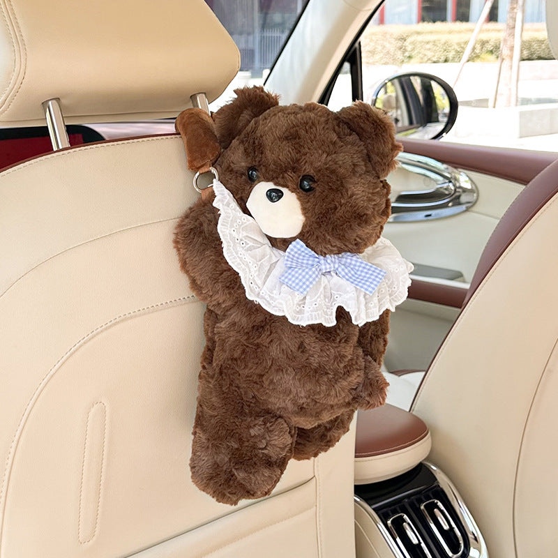**Cartoon Plush Car Tissue Box**
