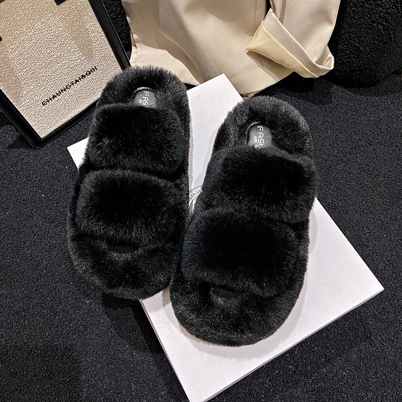 Women's Thick-Soled Furry Slippers