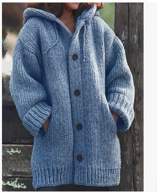 **Stylish Solid Color Loose Fit Warm Sweater for Autumn and Winter**