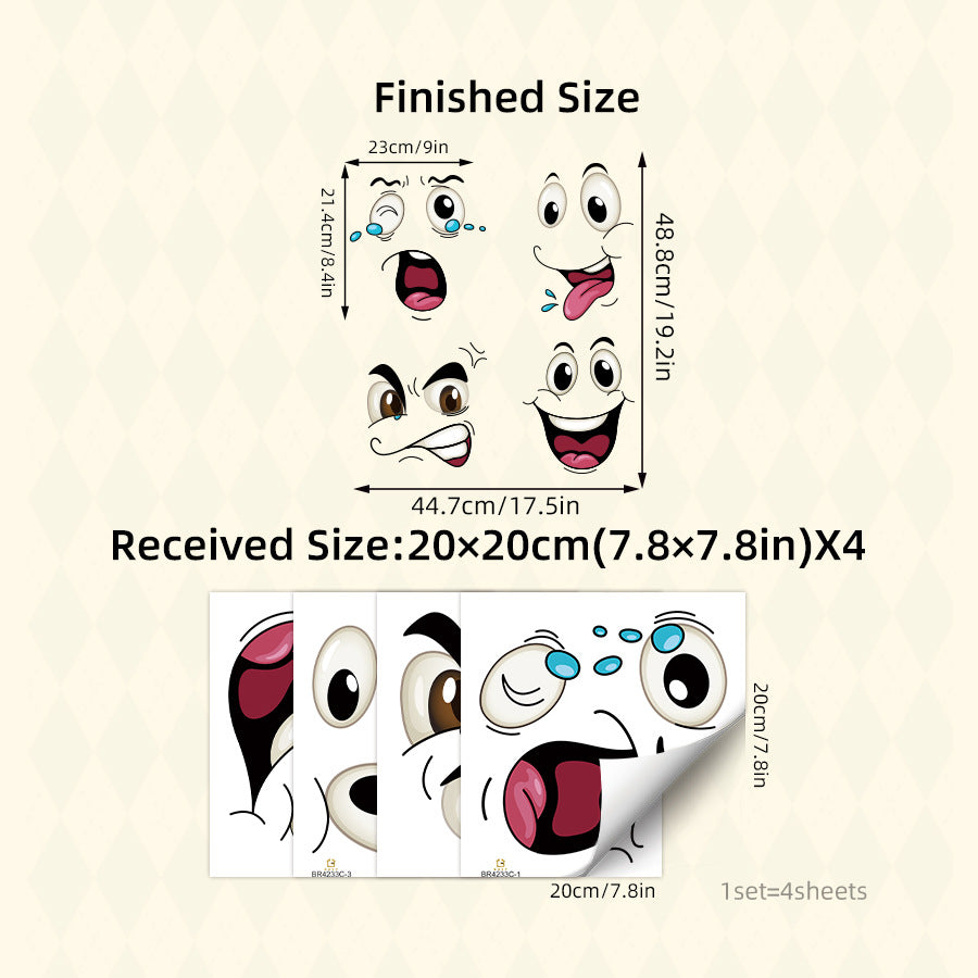 # Funny Smiley Face Toilet and Trash Can Decorative Stickers