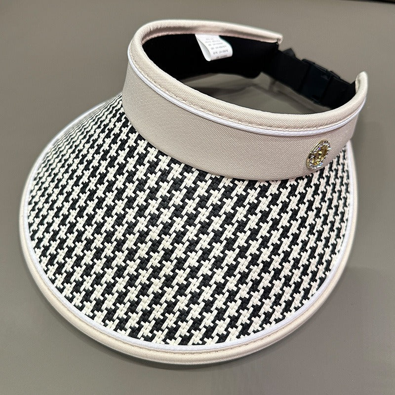 # Women's Foldable Black Vinyl Sun Hat