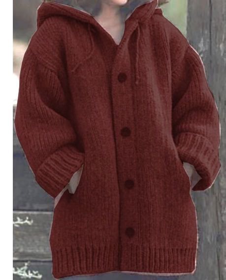 New Mid-Length Cardigan Hooded Jacket