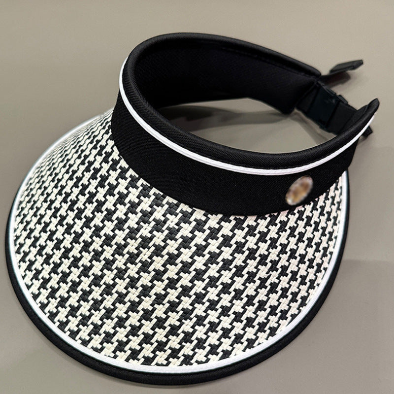 # Women's Foldable Black Vinyl Sun Hat