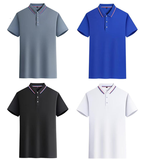 # Color-Blocked Collared Polo Shirt