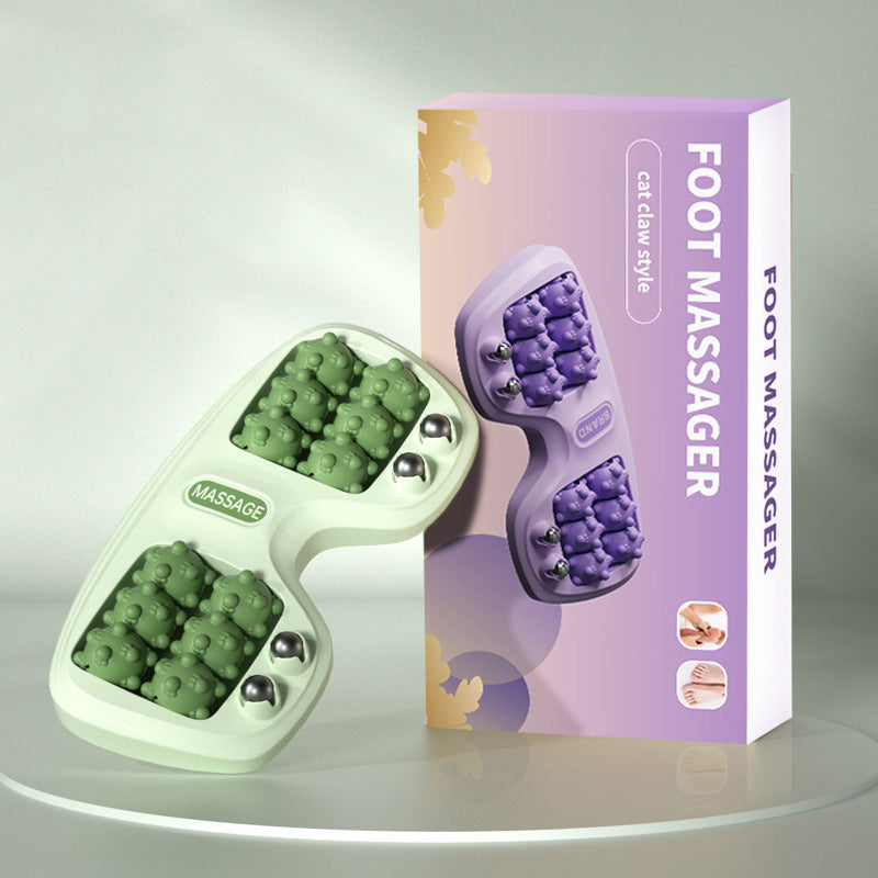 Magnetic bead four-row roller foot massager