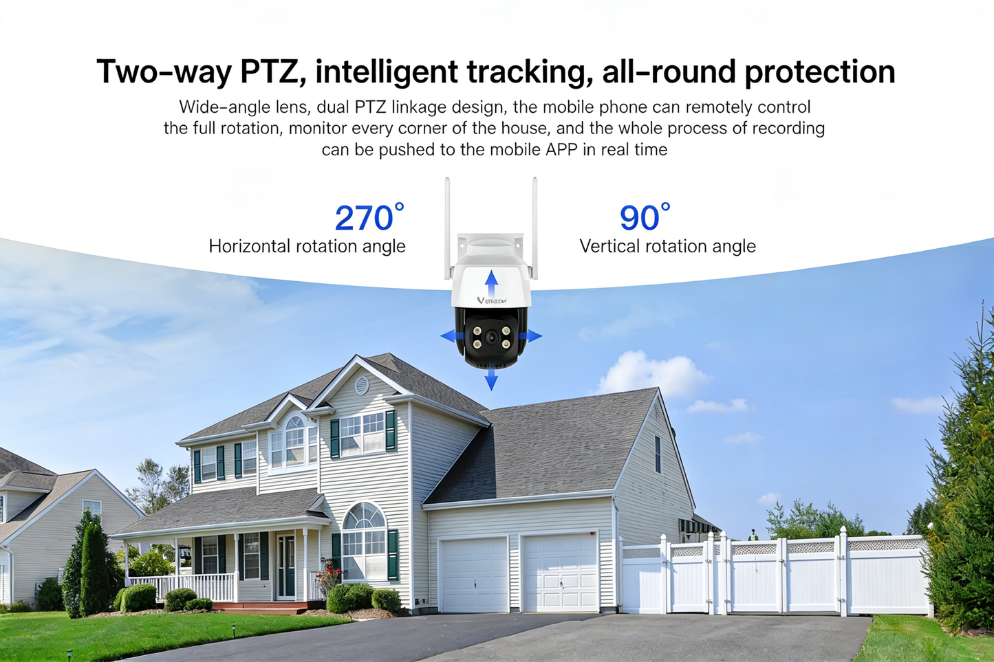 Indoor/Outdoor Home Surveillance Camera with Wireless WIFI