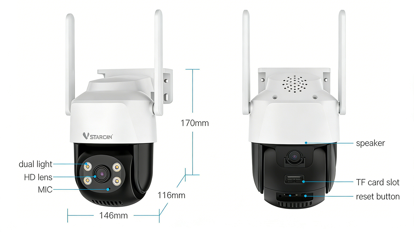Indoor/Outdoor Home Surveillance Camera with Wireless WIFI