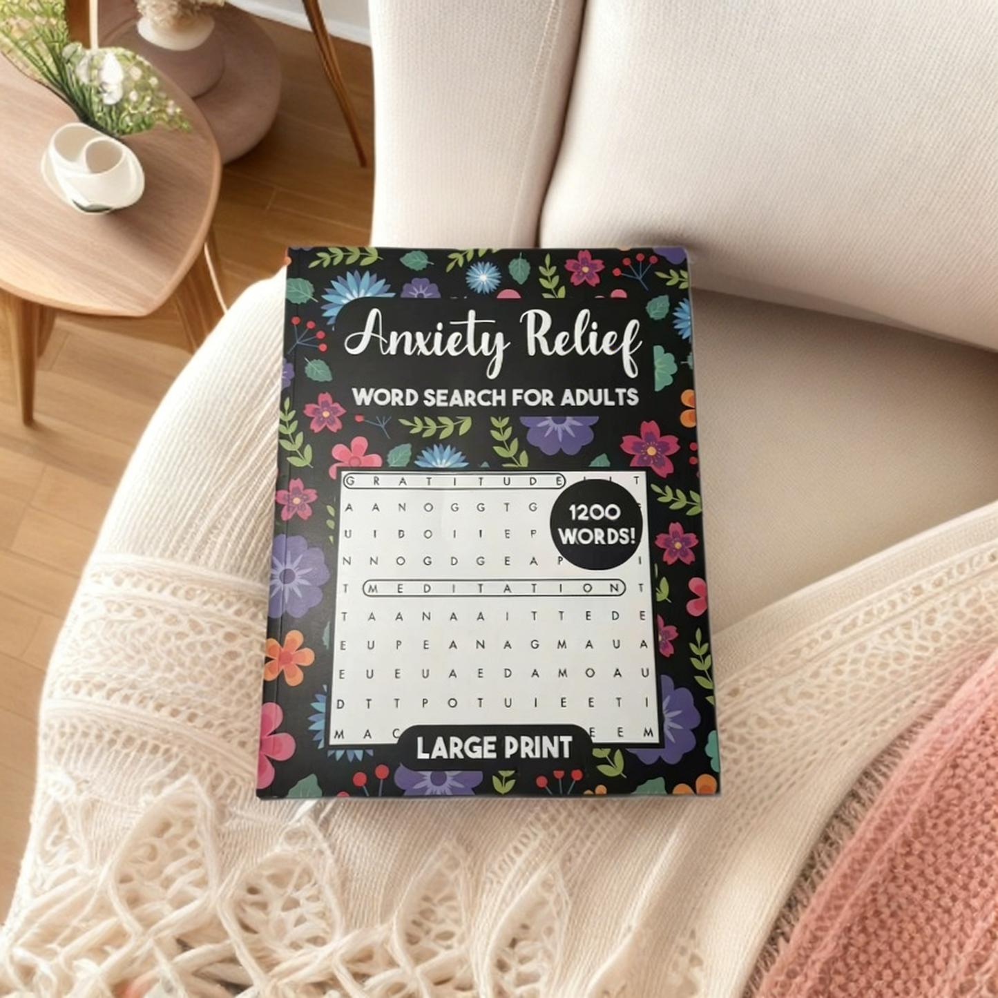 **Anxiety Relief Word Search Coloring Book**