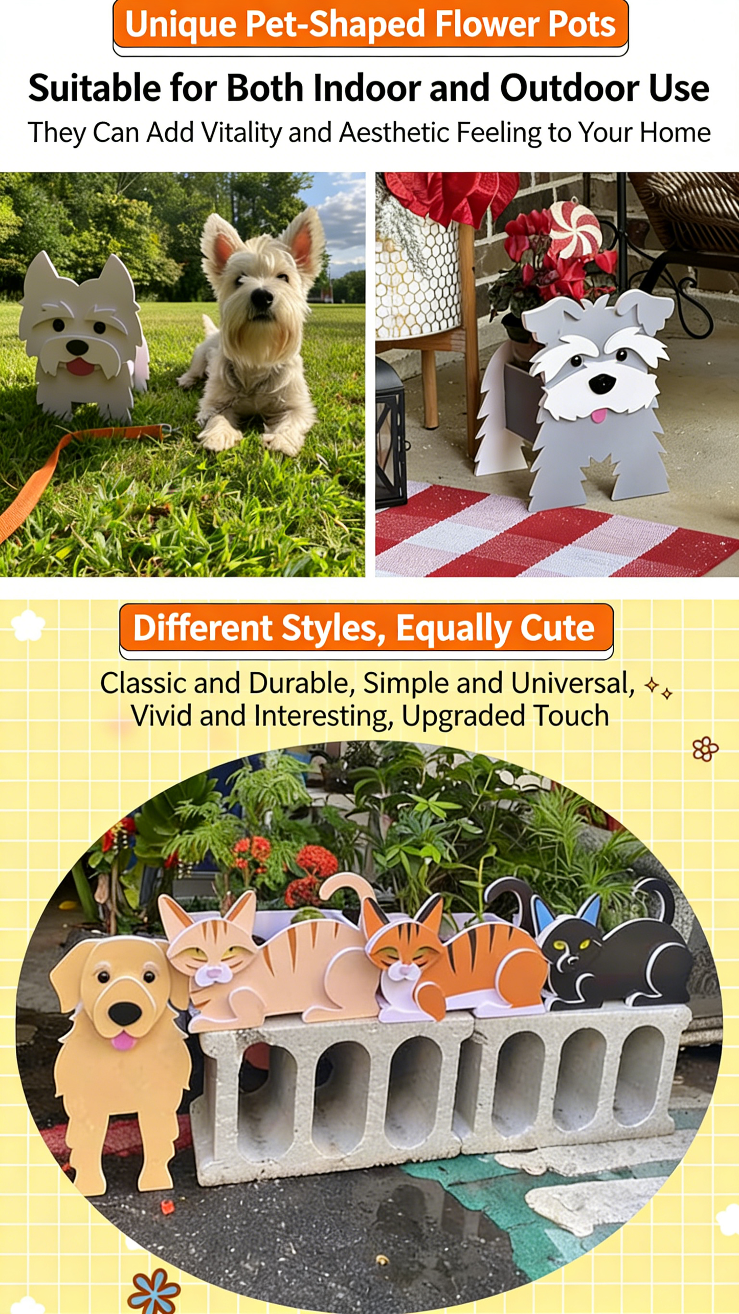 Dog-Shaped Flower Pot for Pets