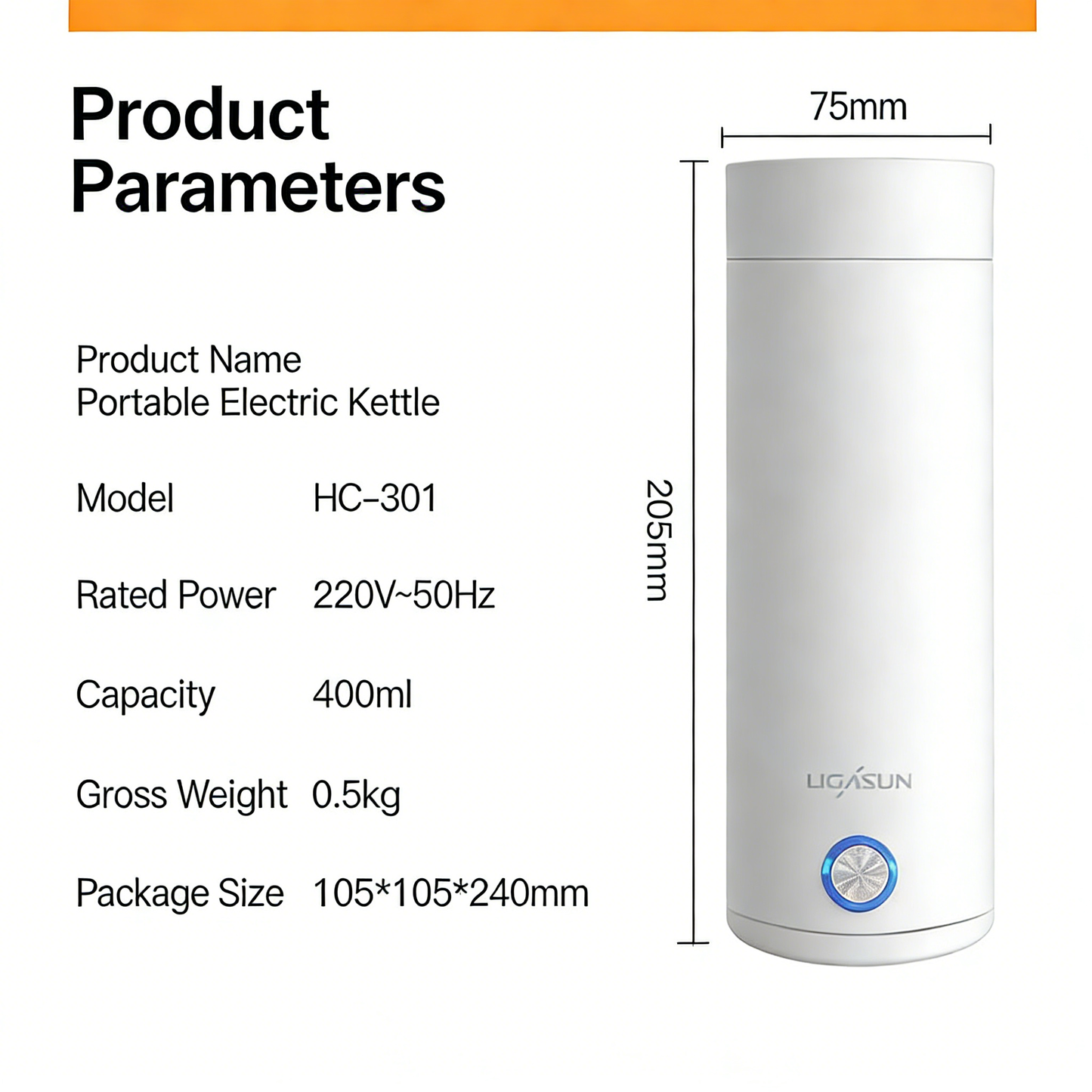 **Small Portable Electric Cup Travel Insulated Kettle**
