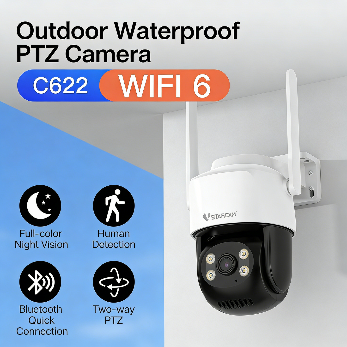 Indoor/Outdoor Home Surveillance Camera with Wireless WIFI
