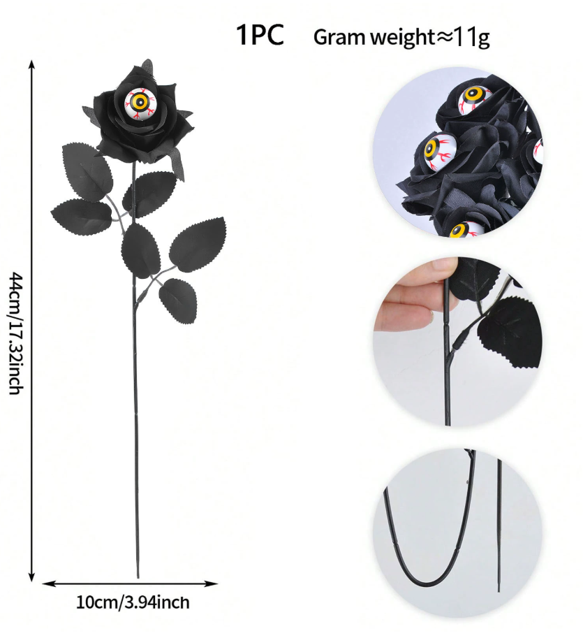 Halloween Scary Rose Decorations (10-Pack)