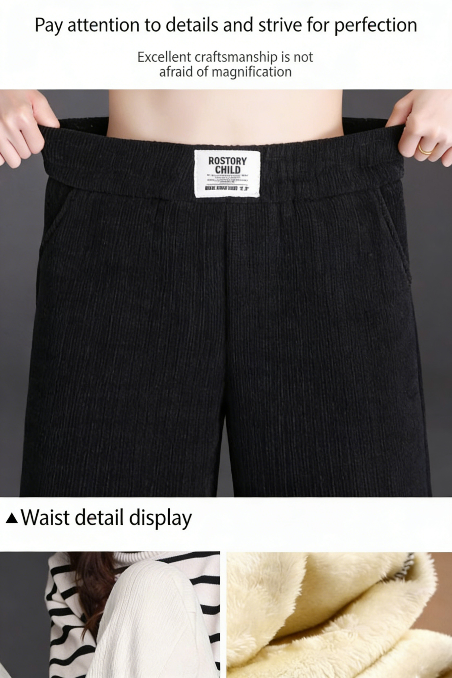 Plus Size Straight-Leg Wide-Leg Sweatpants with Lambswool Lining