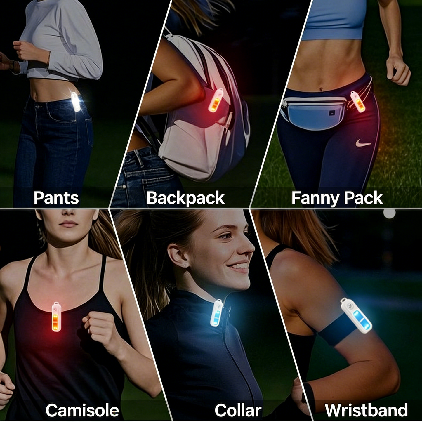 Outdoor night running tri color luminous light